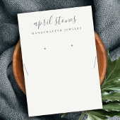 Script Black Gray White Necklace Earring Display Visitenkarte