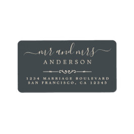 Script Black Ivory Wedding Rücksendeadresse Adressaufkleber