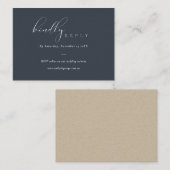 Script Black Navy Online Wedding Website UAWG Begleitkarte (Vorne/Hinten)
