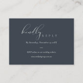 Script Black Navy Online Wedding Website UAWG Begleitkarte (Vorderseite)