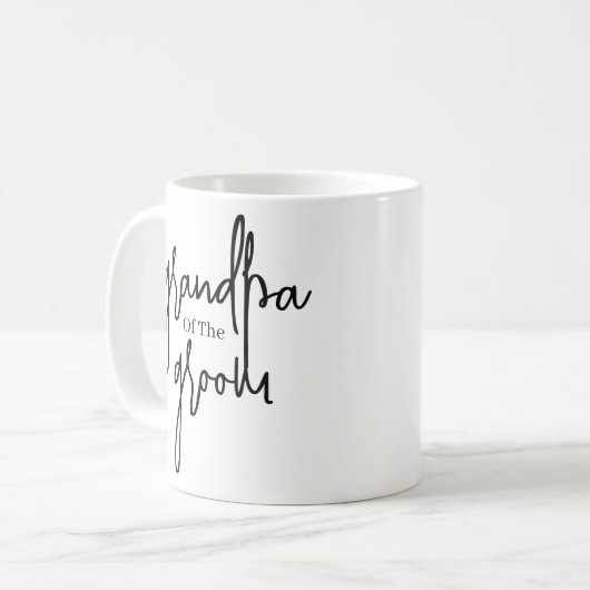 Script Black Opa der Bräutigam Hochzeit Kaffeetasse (Vorderseite Links)