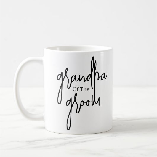 Script Black Opa der Bräutigam Hochzeit Kaffeetasse (Links)