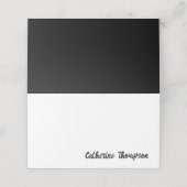 Script Black & White Wedding Simple Trendy Modern Platzkarte (Außenseite Aufgefaltet)