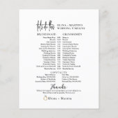 Script Black's White Minimal Wedding Day Timeline (Rückseite)