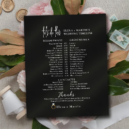 Script Black's White Minimal Wedding Day Timeline