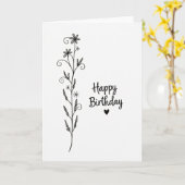 Script Bloom Geburtstagskarte Karte (Gelbe Blume)