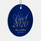 Script Blue Gold Class 2020 Abschluss Keramik Ornament (Rechts)