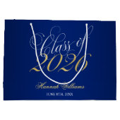 Script Blue Gold Class 2024 Abschluss Große Geschenktüte (Rückseite)