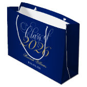 Script Blue Gold Class 2024 Abschluss Große Geschenktüte (Rückseite Schrägansicht)