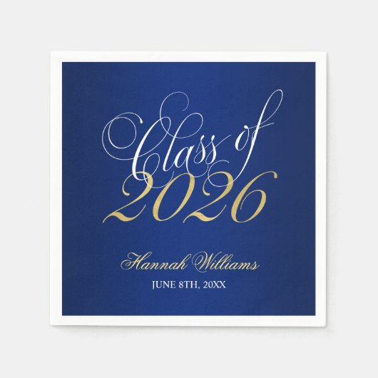 Script Blue Gold Class 2025 Abschluss Serviette (Vorderseite)