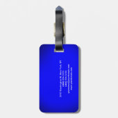 Script Blue Minimalistisch Modern Schlicht Gepäckanhänger (Rückseite vertikal)