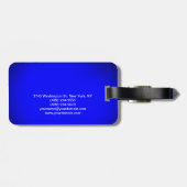 Script Blue Minimalistisch Modern Schlicht Gepäckanhänger (Rückseite horizontal)