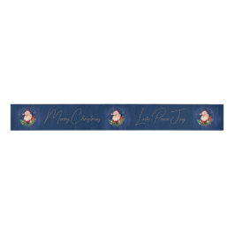 Script Blue Red Gold Santa Claus Elegante Weihnach Ripsband