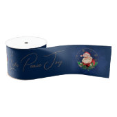 Script Blue Red Gold Santa Claus Elegante Weihnach Ripsband (Spule)