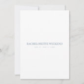 Script Blue & White Bachelorette Weekend Card Einladung (Vorderseite)
