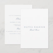 Script Blue & White Bridal Dusche Einladung (Vorne/Hinten)