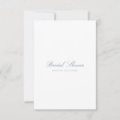 Script Blue & White Bridal Dusche Einladung (Vorderseite)