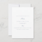 Script Blue & White Bridal Dusche Einladung (Rückseite)