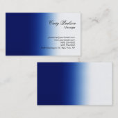Script Blue White Schlicht Simple Business Card Visitenkarte (Vorne/Hinten)