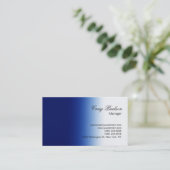Script Blue White Schlicht Simple Business Card Visitenkarte (Stehend Vorderseite)