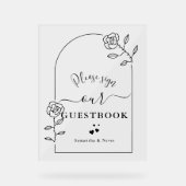 Script Blume Arch Custom Wedbook Acrylschild (Vorderseite)