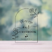 Script Blume Arch Custom Wedbook Acrylschild (Neutral)