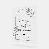 Script Blume Arch Custom Wedbook Acrylschild (Winkel)