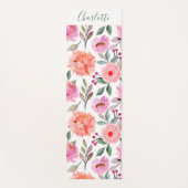 Script Blumendruck Peach Blush Pink Yoga Mat Yogamatte (Vorderseite)
