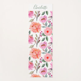 Script Blumendruck Peach Blush Pink Yoga Mat Yogamatte