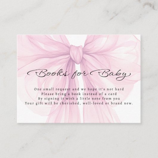 Script Blush Bow Books for Baby Insert (Vorderseite)