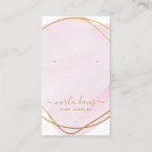 Script Blush Pink Gold Aquarellfarben Schmuckanzei Visitenkarte (Vorderseite)