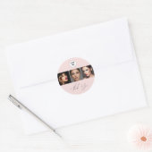 Script Blush Pink Logo Foto Make-up Danke Runder Aufkleber (Umschlag)
