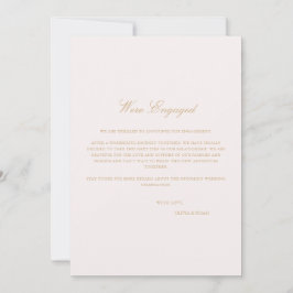 Script Blush Pink Verlobung Announccard Ankündigung
