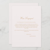 Script Blush Pink Verlobung Announccard Ankündigung (Vorne/Hinten)