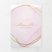 Script Blush Pink Wasserfarbe Gold Salon Broschüre (Cover)