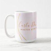 Script Blush Pink Watercolor Gold Circle Business Kaffeetasse (Links)