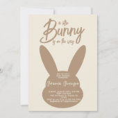 Script Boho Bunny Gender Neutral Baby Shower Einladung (Vorderseite)