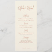 Script Boho Foto Cream Wedding Menu Card Einladung (Vorderseite)