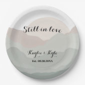 Script Boho Watercolor Berg Pappteller (Vorderseite)