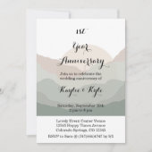 Script Boho Watercolor Mountain 1st Anniversary  Einladung (Vorderseite)