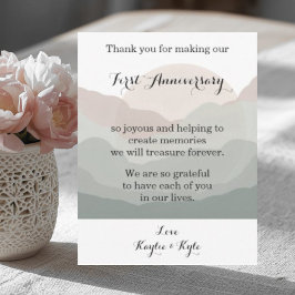 Script Boho Watercolor Mountain 1st Anniversary Mitteilungskarte