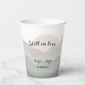 Script Boho Watercolor Mountain Anniversary Pappbecher (Rückseite)