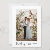 Script Boho Wedding Foto Vielen Dank Dankeskarte (Vorderseite)