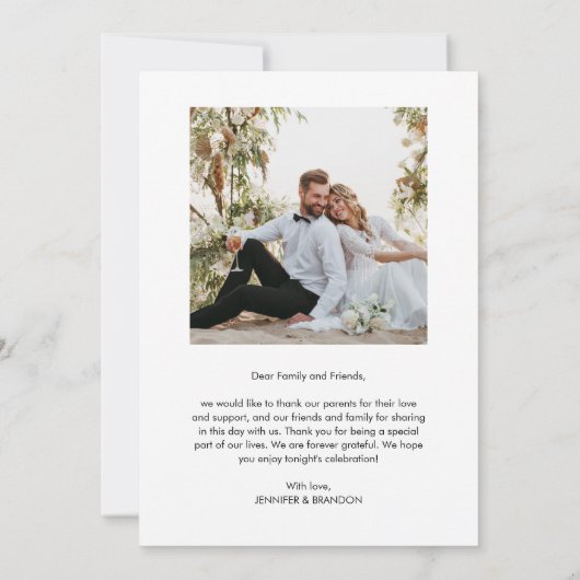 Script Boho Wedding Foto Vielen Dank Dankeskarte (Rückseite)