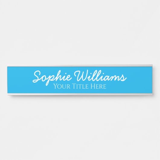 Script Bold White Schriftartes Name Title (Titel a Türschild (Vorderseite )