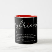Script Boyfriend Definition Red Liebe Heart Zweifarbige Tasse (Mittel)