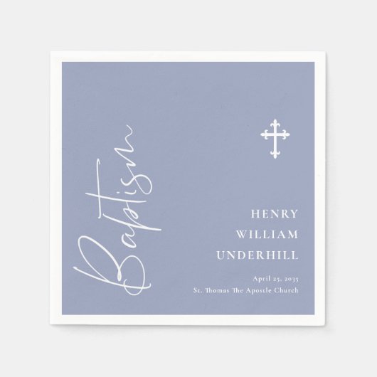 Script Boys Taufe Serviette (Vorderseite)