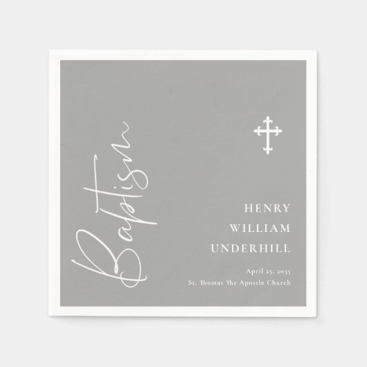 Script Boys Taufe Serviette (Vorderseite)