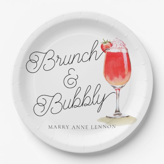 Script Brautparty Bubbly Cocktail Party Pappteller (Vorderseite)