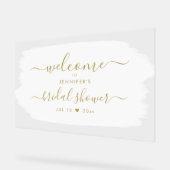 Script Brautparty Welcome Gold Paint White Acrylschild (Winkel)